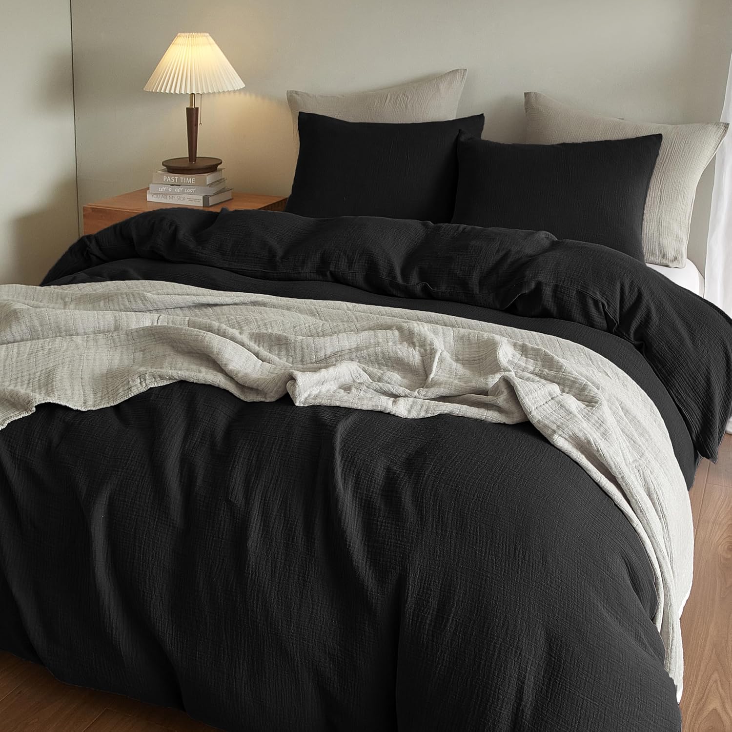 Sábanas de cama de microfibra ultra suaves de lujo 1800 - Doble cepillado - Bolsillos profundos - Fácil ajuste - Juego de 4 piezas - Sábanas y fundas de almohada (Queen, Gris)