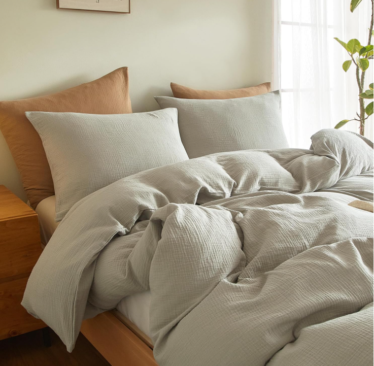 Juego de sábanas DOZ, 100% viscosa derivada del bambú, cultivado orgánicamente, suave como la mantequilla, sábanas refrescantes, alto GSM, bolsillos profundos - 3 piezas - 2 fundas de almohada 1 sábana ajustable (Bosque, Reina)